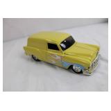 Die-Cast Yellow Vintage Panel Car Model with Flame Graphics Die-Cast Yellow Vintage Panel Car Model with Flame Graphics