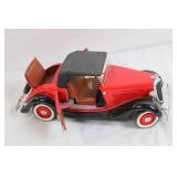 1:18 Scale 1934 Ford V8 Die-Cast Model Car Red and Black 1:18 Scale 1934 Ford V8 Die-Cast Model Car Red and Black