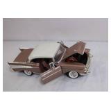Diecast 1957 Chevrolet Bel Air Model Car, Pink and White, 1:18 Scale Diecast 1957 Chevrolet Bel Air Model Car, Pink and White, 1:18 Scale