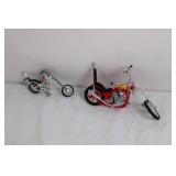Lot of 2 Diecast Chopper Motorcycle Model Replicas Lot of 2 Diecast Chopper Motorcycle Model Replicas
