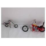 Lot of 2 Diecast Chopper Motorcycle Model Replicas Lot of 2 Diecast Chopper Motorcycle Model Replicas