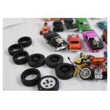 Collection of Die-Cast Model Cars, Trucks, and Motorcycles with Extra Wheels Collection of Die-Cast Model Cars, Trucks, and Motorcycles with Extra Wheels