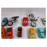 Collection of Die-Cast Model Cars, Trucks, and Motorcycles with Extra Wheels Collection of Die-Cast Model Cars, Trucks, and Motorcycles with Extra Wheels