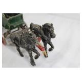 Antique Cast Iron Horse Drawn Wagon Toy with Driver Antique Cast Iron Horse Drawn Wagon Toy with Driver