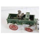 Antique Cast Iron Horse Drawn Wagon Toy with Driver Antique Cast Iron Horse Drawn Wagon Toy with Driver