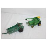 John Deere 7720 Combine Toy and Vintage Green Die-Cast Farm Implement John Deere 7720 Combine Toy and Vintage Green Die-Cast Farm Implement