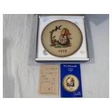 1978 M.J. Hummel Goebel Annual Plate with Box and Certificate 1978 M.J. Hummel Goebel Annual Plate with Box and Certificate