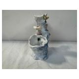 Antique Porcelain Boy Figurine Tree Stump Posy Vase Antique Porcelain Boy Figurine Tree Stump Posy Vase