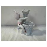 Antique Porcelain Boy Figurine Tree Stump Posy Vase Antique Porcelain Boy Figurine Tree Stump Posy Vase