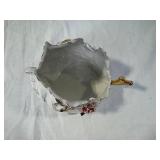 Capodimonte Italy Porcelain Leaf Dish with Floral Detail and Gold Handle Capodimonte Italy Porcelain Leaf Dish with Floral Detail and Gold Handle