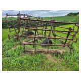 Used 4-Section Field Harrow Drag with Wheels