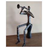 Cast Iron Abstract Trumpet Sculpture