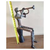 Cast Iron Abstract Trumpet Sculpture