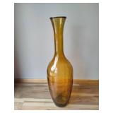 Large Amber Glass Floor Vase