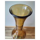 Large Amber Glass Floor Vase