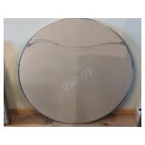 Round Mirror w/Brushed Nickel Trim