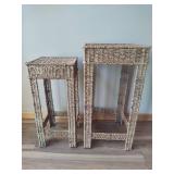 Woven Wicker Seagrass Plant Stands