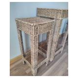 Woven Wicker Seagrass Plant Stands