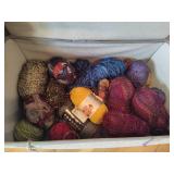 Cloth Tote w/Assorted Yarn