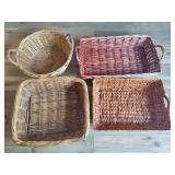 Lot of Large Wicker Woven Baskets