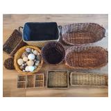 Lot of Small/Medium Wicker Woven Baskets
