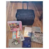 Scrapbook Rolling Tote, Paper, Beads & Misc Craft Supplies