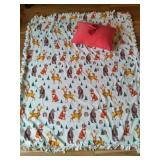 Animal Themed Tie Blanket & Accent Pillow