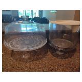 Gorgeous Pedestal Cake Plate & Pampered Chef Trifle Bowl w/Cover