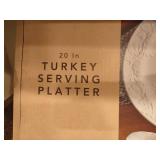 Turkey Platter & White Dinner Plates