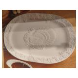 Turkey Platter & White Dinner Plates