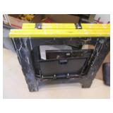 Pair of plastic saw horses with tab... Pair of plastic saw horses with tab...