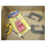 New 1/2in pipe clamp, misc c-clamps... New 1/2in pipe clamp, misc c-clamps...