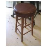 Padded seat wood stool with creativ... Padded seat wood stool with creativ...