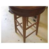 Padded seat wood stool with creativ... Padded seat wood stool with creativ...