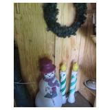 Pair of lighted candle and 3ft Snow... Pair of lighted candle and 3ft Snow...