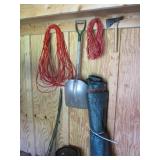 Scoop shovel, hatchet, extension co... Scoop shovel, hatchet, extension co...