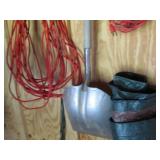 Scoop shovel, hatchet, extension co... Scoop shovel, hatchet, extension co...