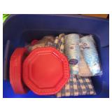 Pair of lidded totes containing a v... Pair of lidded totes containing a v...