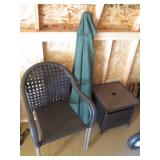 Pair of Patio chairs with stone top... Pair of Patio chairs with stone top...
