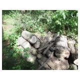 Cascading line of stacked firewood ... Cascading line of stacked firewood ...