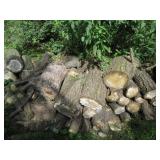 Cascading line of stacked firewood ... Cascading line of stacked firewood ...