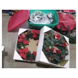Lidded storage tote of Christmas de... Lidded storage tote of Christmas de...