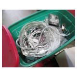 Lidded storage tote of Christmas de... Lidded storage tote of Christmas de...