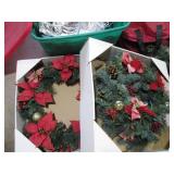 Lidded storage tote of Christmas de... Lidded storage tote of Christmas de...