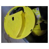 Durable storage tote containing rod... Durable storage tote containing rod...