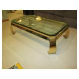 Solid metal base with glass top cof... Solid metal base with glass top cof...