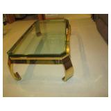 Solid metal base with glass top cof... Solid metal base with glass top cof...