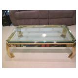 Solid metal base with glass top cof... Solid metal base with glass top cof...