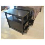 Pair of dark tone 2-drawer end tabl... Pair of dark tone 2-drawer end tabl...
