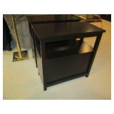 Pair of dark tone 2-drawer end tabl... Pair of dark tone 2-drawer end tabl...